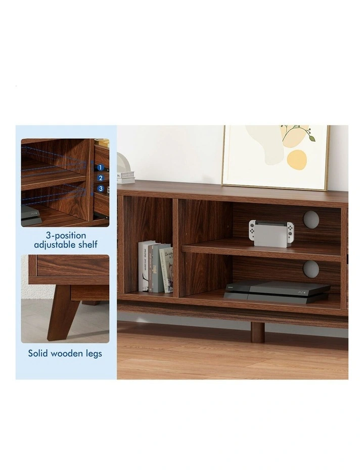 Entertainment Unit TV Cabinet Stand Drawer Shelf 180cm in Walnut image 7