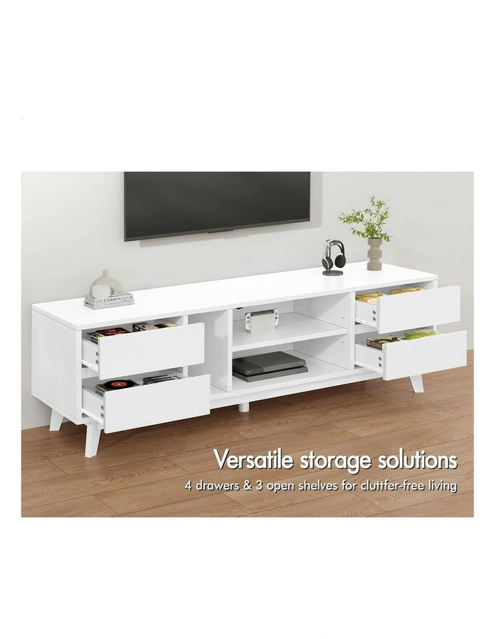 ALFORDSON Entertainment Unit TV Cabinet Stand 180cm White image 3