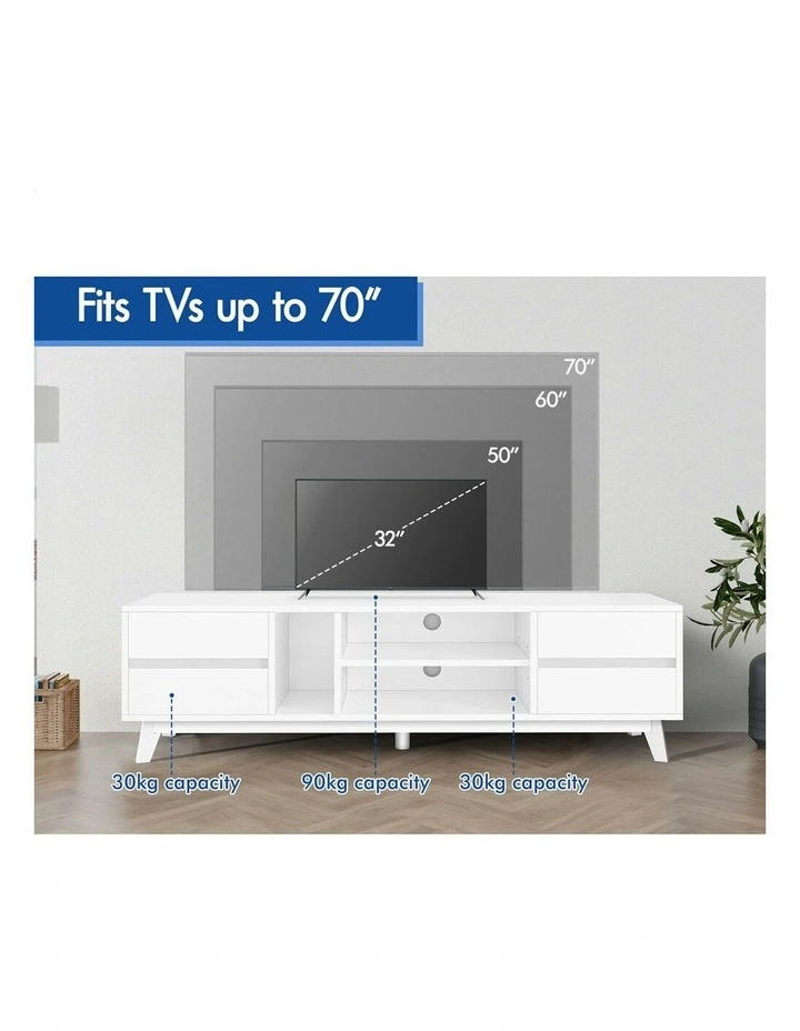 ALFORDSON Entertainment Unit TV Cabinet Stand 180cm White image 5