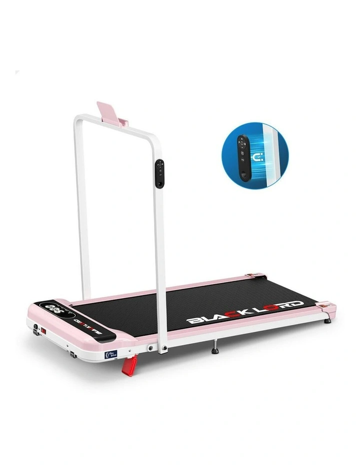 Incline Folding Magnetic Remote Electric Walking Pad Treadmill in Pink image 1