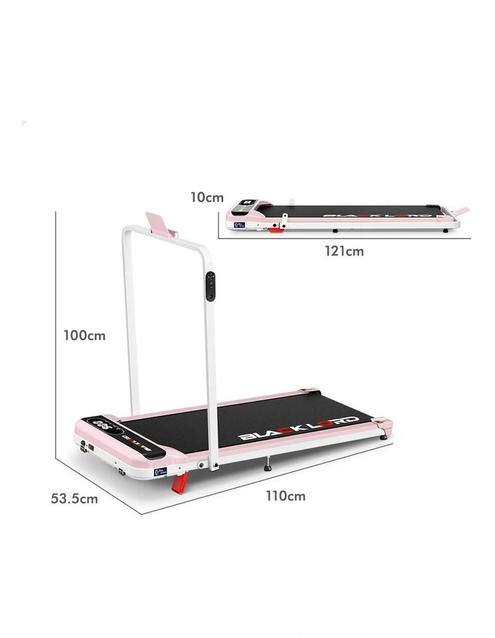 Incline Folding Magnetic Remote Electric Walking Pad Treadmill in Pink image 2