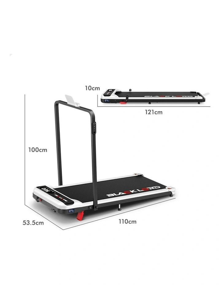Incline Folding Magnetic Remote Electric Walking Pad Treadmill in White image 2
