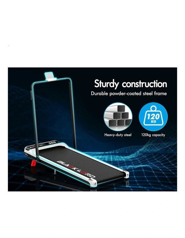 Incline Folding Magnetic Remote Electric Walking Pad Treadmill in White image 5