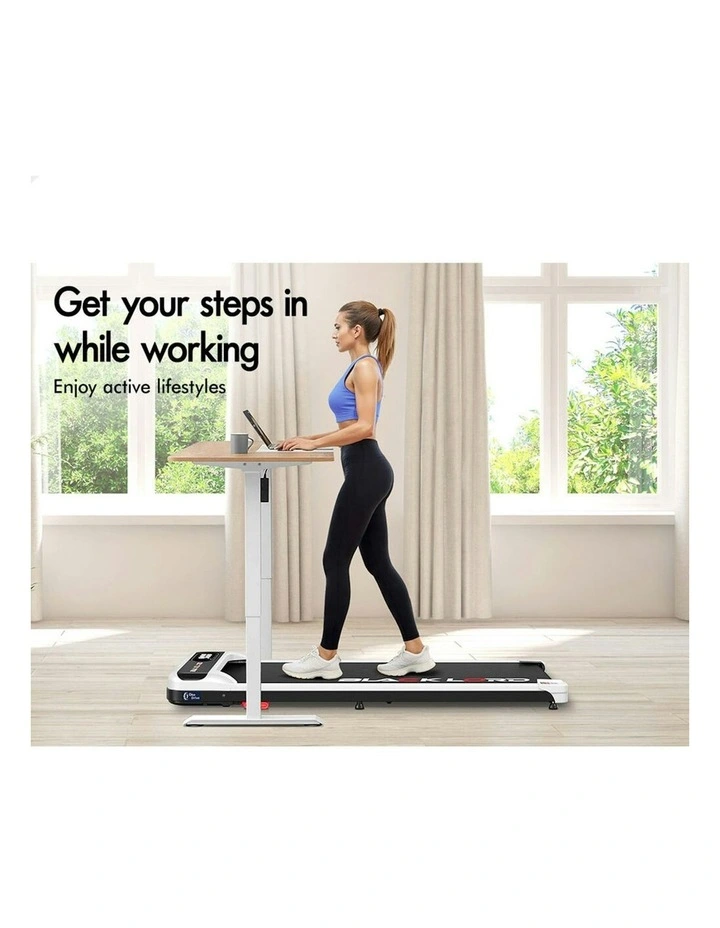 Incline Home Gym Magnetic Remote Electric Walking Pad Treadmill in White image 4