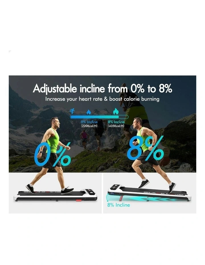 Incline Home Gym Magnetic Remote Electric Walking Pad Treadmill in White image 5