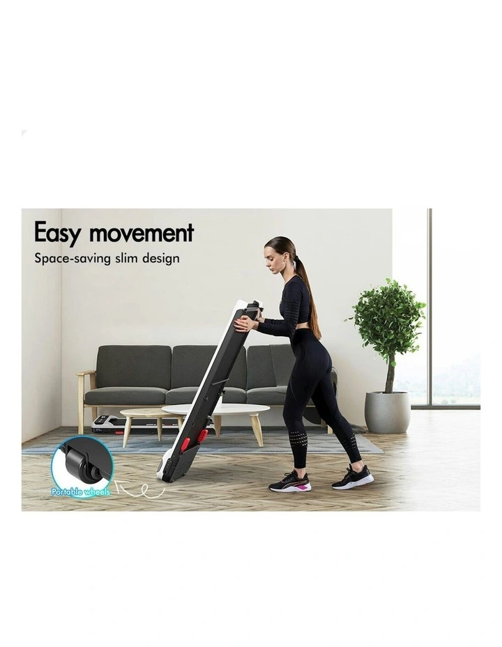 Incline Home Gym Magnetic Remote Electric Walking Pad Treadmill in White image 7