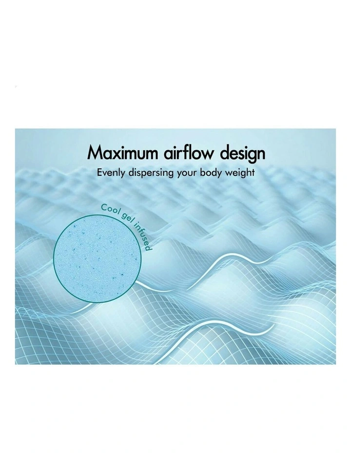 Memory Foam Double Size Airflow Cool Gel Bamboo Mattress Topper 10cm in Multi image 3