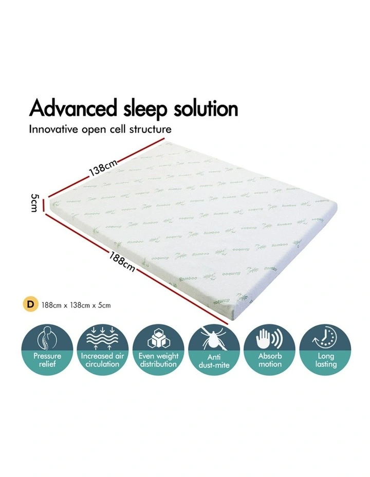 Memory Foam Double Airflow Wave Mattress Topper 5cm in Multi image 2