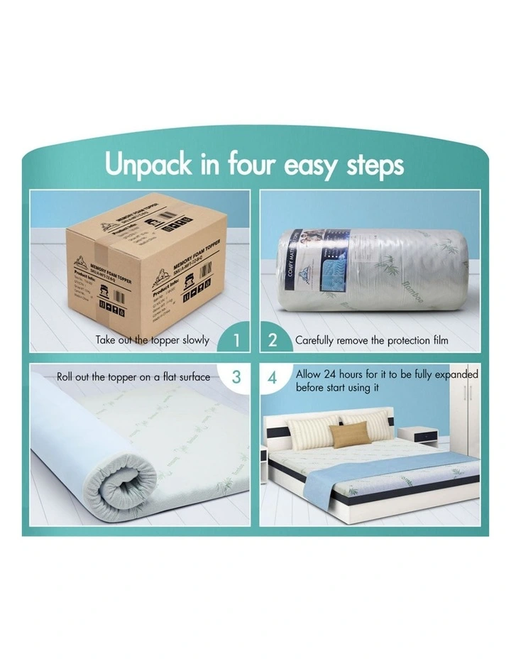 Memory Foam Double Airflow Wave Mattress Topper 5cm in Multi image 7