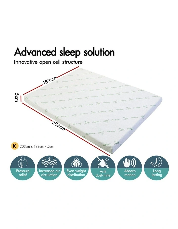 Memory Foam King Size Airflow Wave Mattress Topper 5cm in Multi image 2