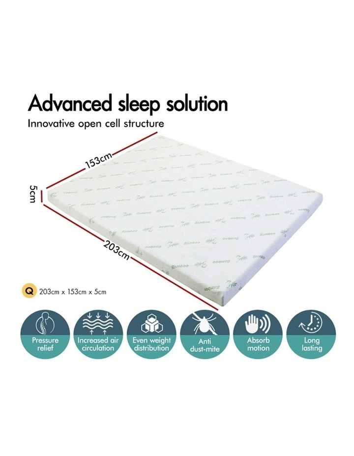 Memory Foam Queen Airflow Wave Mattress Topper 5cm in Multi image 2