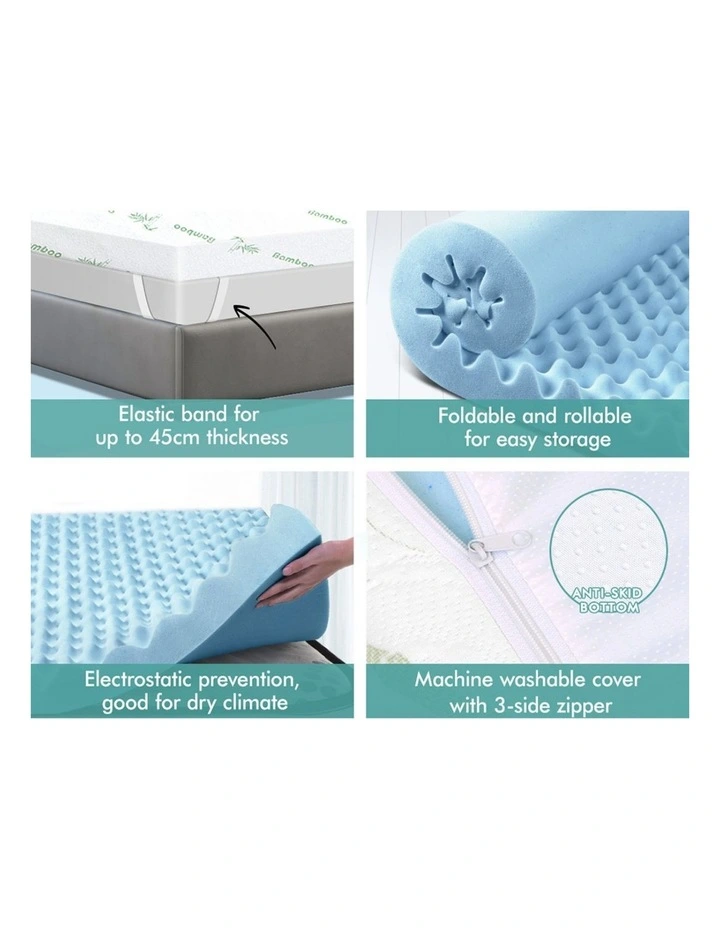 Memory Foam Queen Airflow Wave Mattress Topper 5cm in Multi image 5