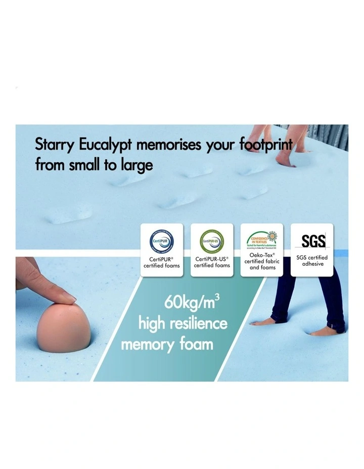 Memory Foam King 7-Zone Cool Gel Bamboo Mattress Topper 10cm in Multi image 6