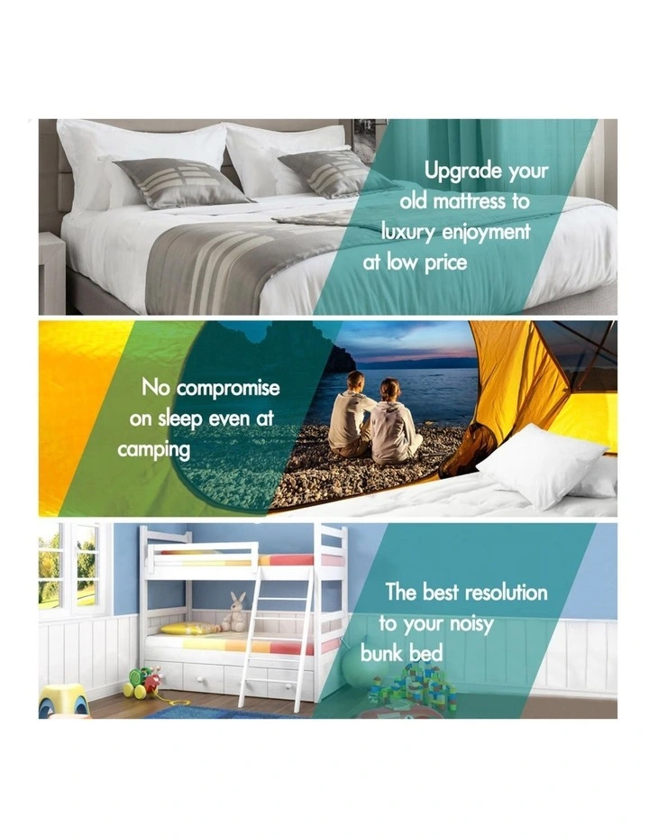 Memory Foam Queen 7-Zone Cool Gel Bamboo Mattress Topper 10cm in Multi image 7