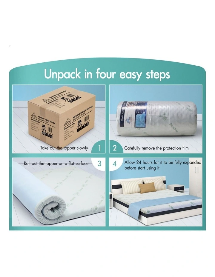 Memory Foam King 7 Zone Mattress Topper 5cm in Multi image 7