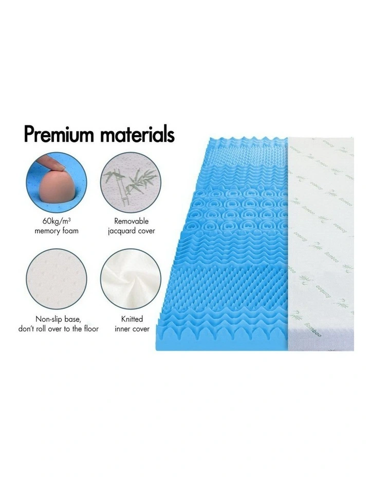 Memory Foam King Single 7 Zone Mattress Topper 5cm in Multi image 6