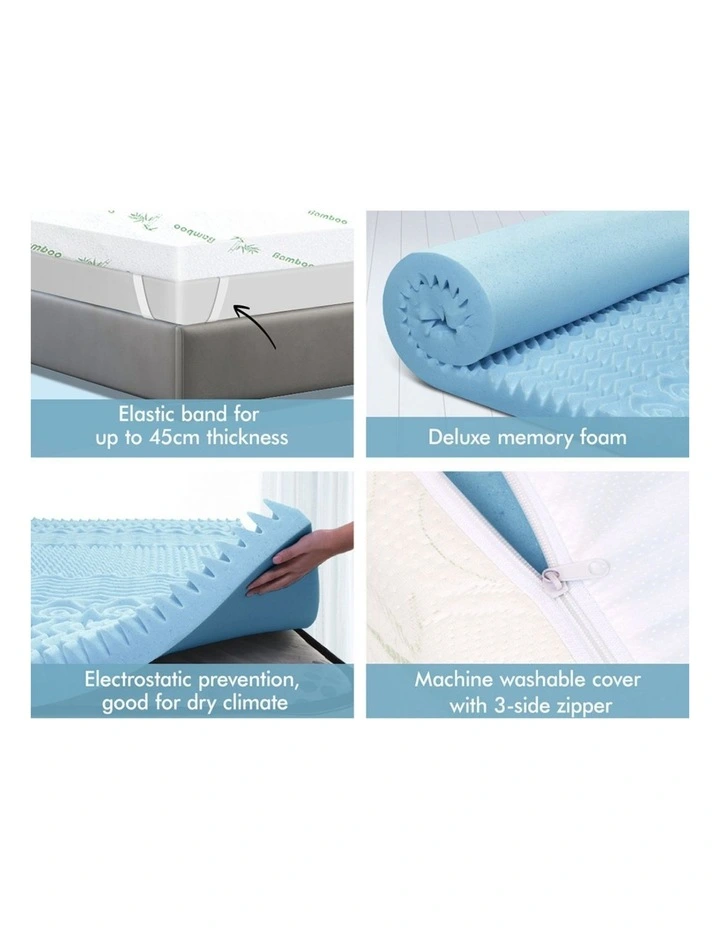 Memory Foam Queen 7 Zone Mattress Topper 5cm in Multi image 3