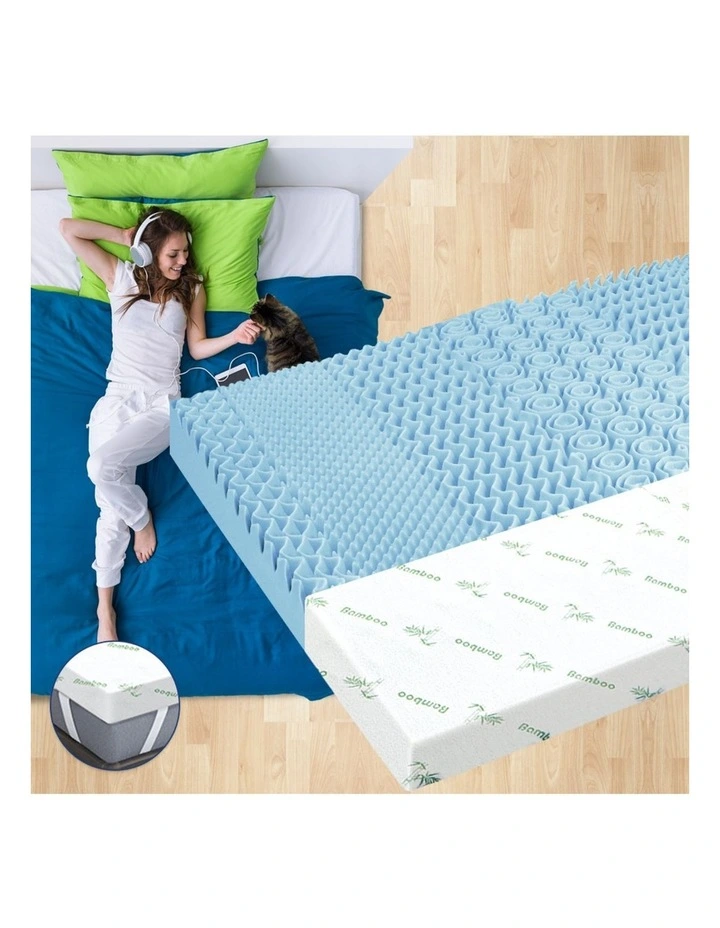 Memory Foam Single 7 Zone Mattress Topper 5cm in Multi image 2