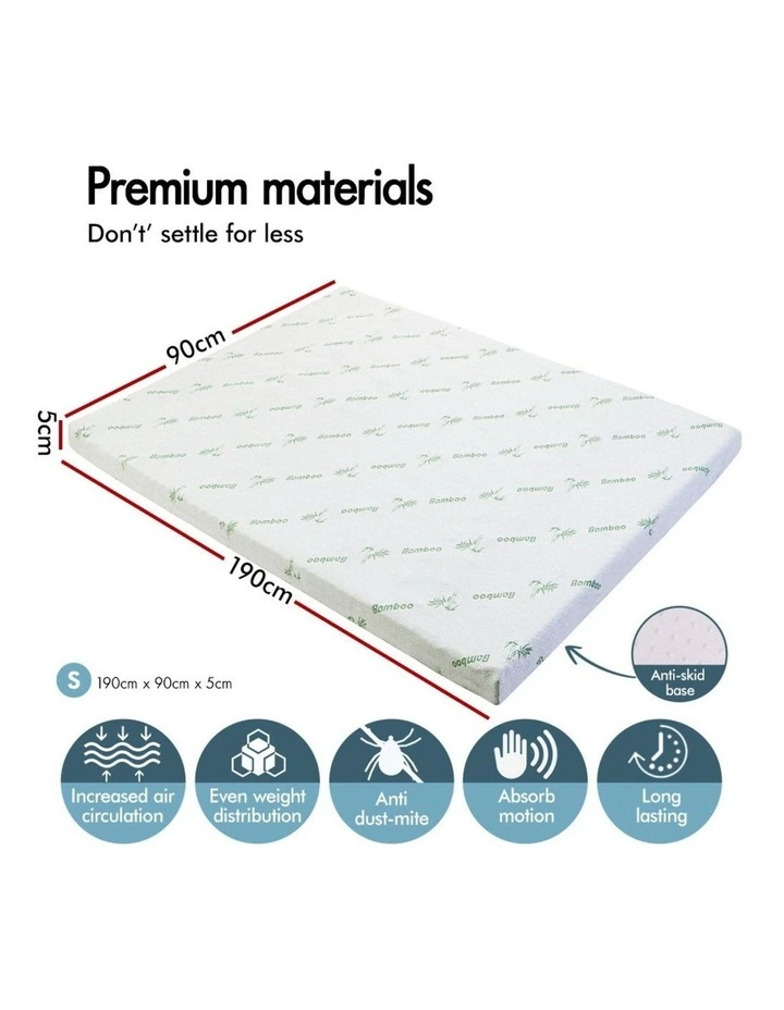 Memory Foam Single 7 Zone Mattress Topper 5cm in Multi image 3