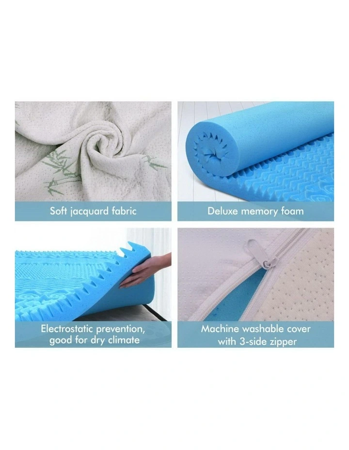 Memory Foam Single 7 Zone Mattress Topper 5cm in Multi image 4