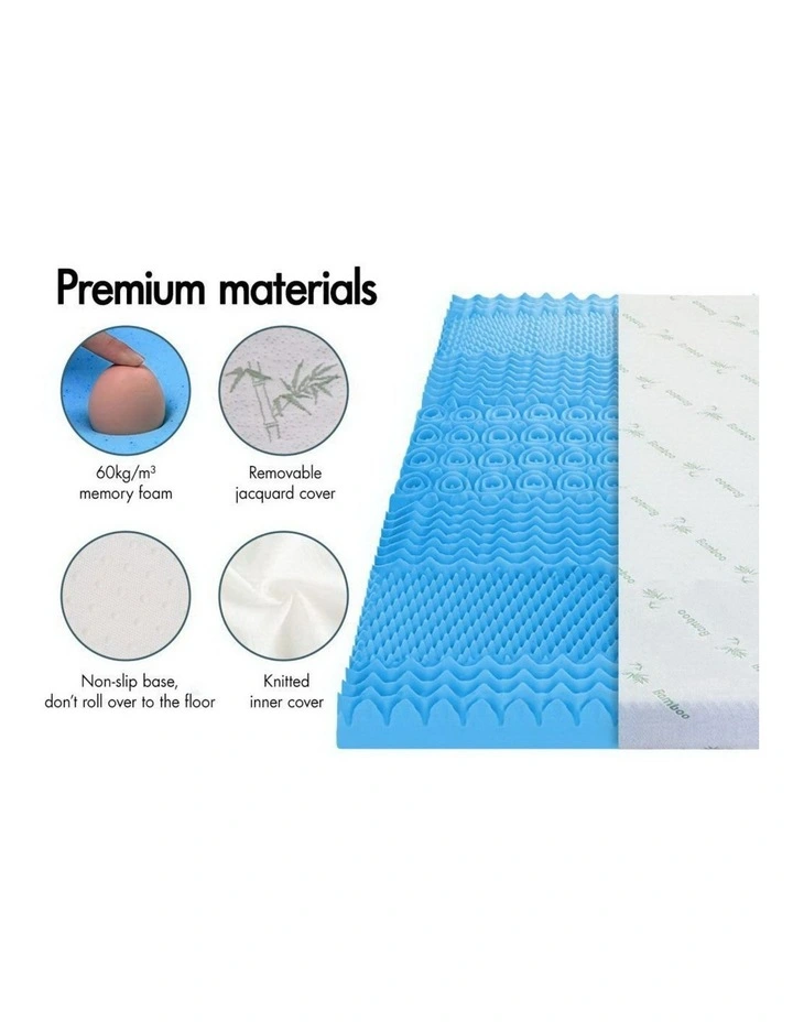 Memory Foam Single 7 Zone Mattress Topper 5cm in Multi image 6