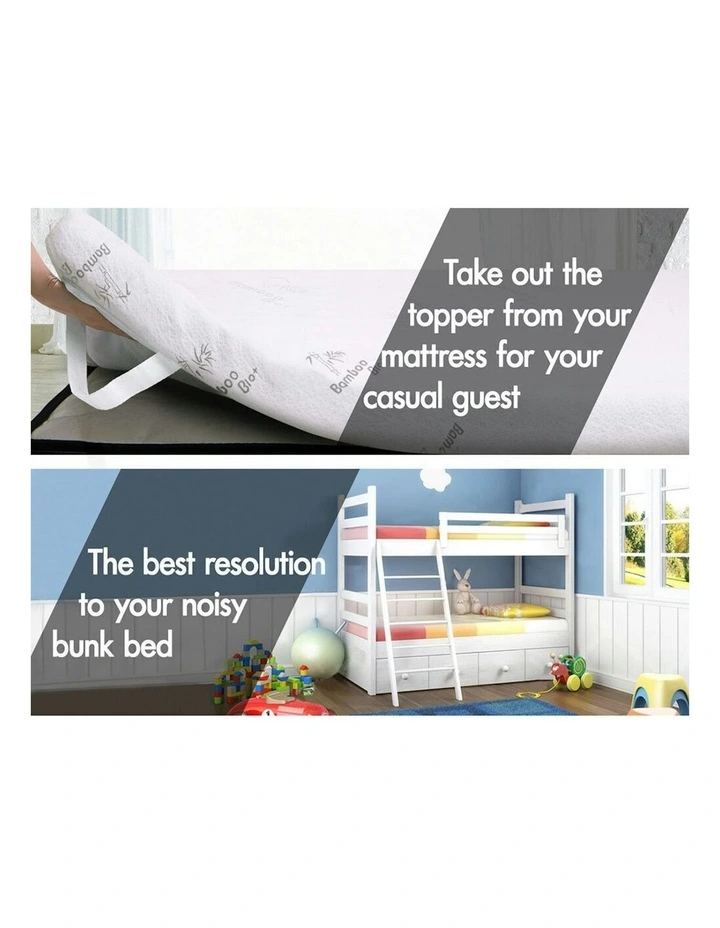 Graphite Infused Single 7 Zone Memory Foam Mattress Topper 8cm in Multi image 5