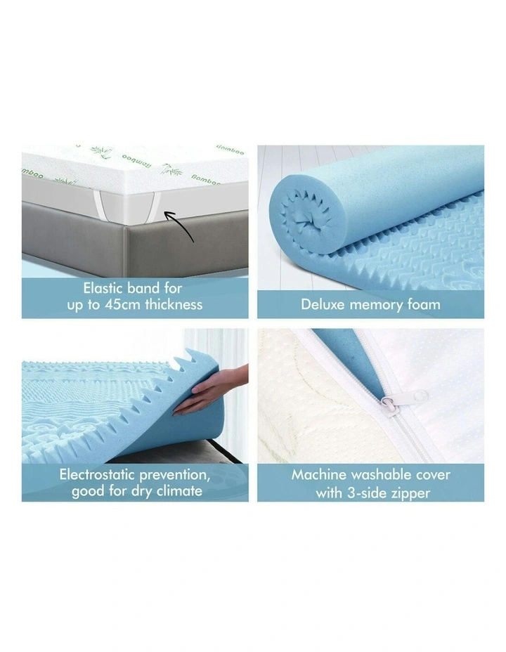 Memory Foam King 7 Zone Mattress Topper 8cm in Multi image 2