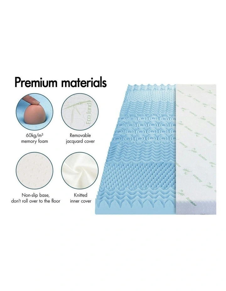 Memory Foam Queen 7 Zone Mattress Topper 8cm in Multi image 5