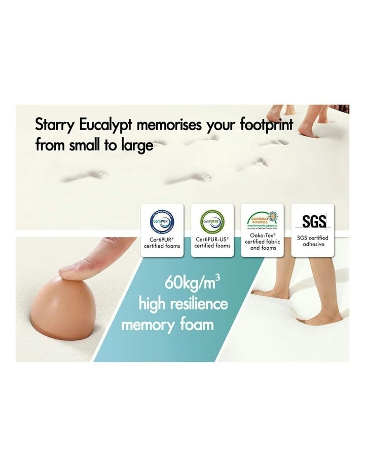 Memory Foam Topper Ventilated King Single Mattress Bamboo Cover 8cm in White image 5