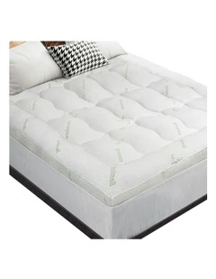 Bamboo Fibre Pillowtop Double Mattress Topper 7.5cm in White