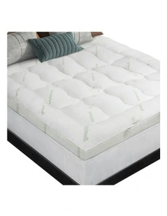 Bamboo Fibre Underlay Pad Queen Pillowtop Mattress Topper 9cm in White