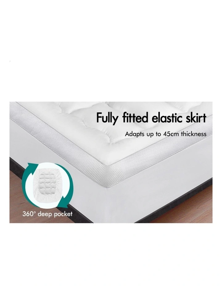 Mesh Bedding King Mattress Topper Pillowtop Mat Cover 11cm in White image 7