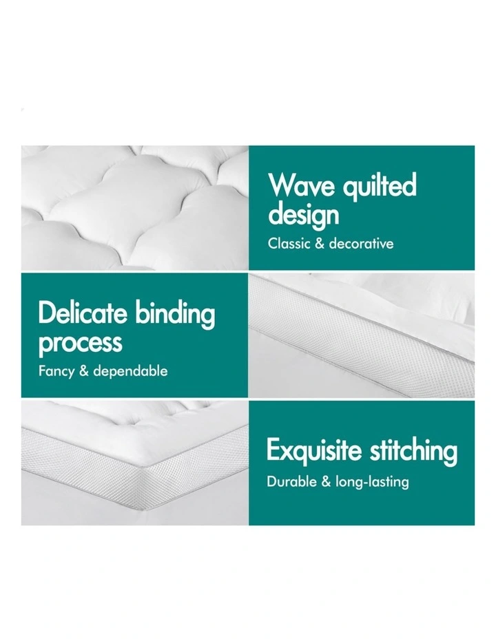 Mesh Bedding King Single Mattress Topper Pillowtop Mat Cover 11cm in White image 6