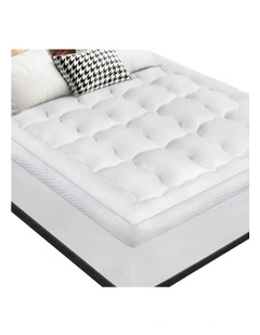 Mesh Bedding Single Mattress Topper Pillowtop Mat Cover 11cm in White