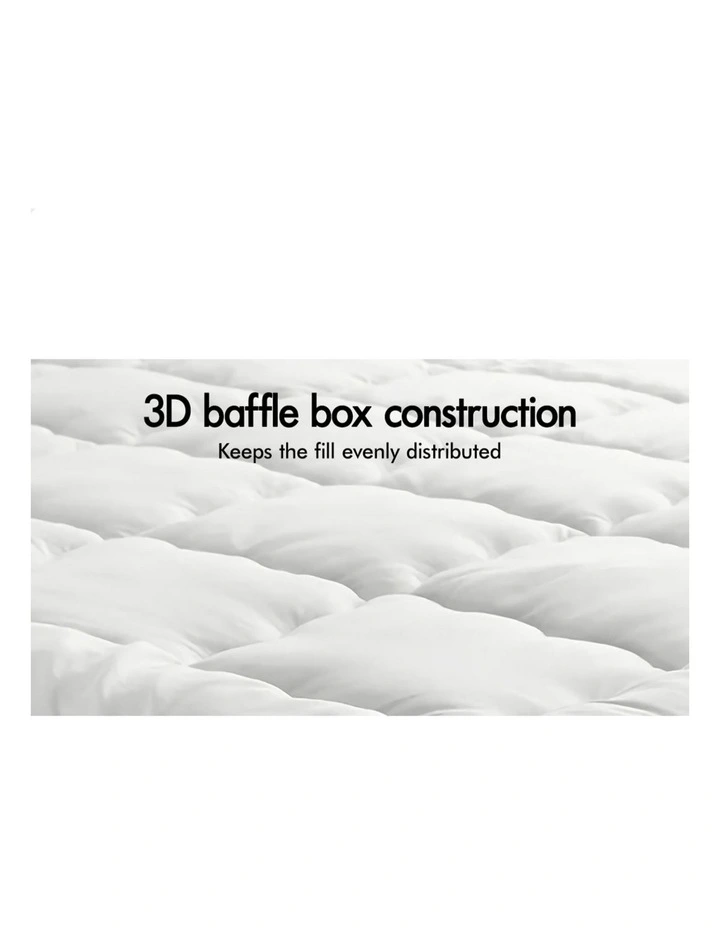 Bamboo Pillowtop Double Mattress Topper Protector Pad Cover 7cm in White image 3