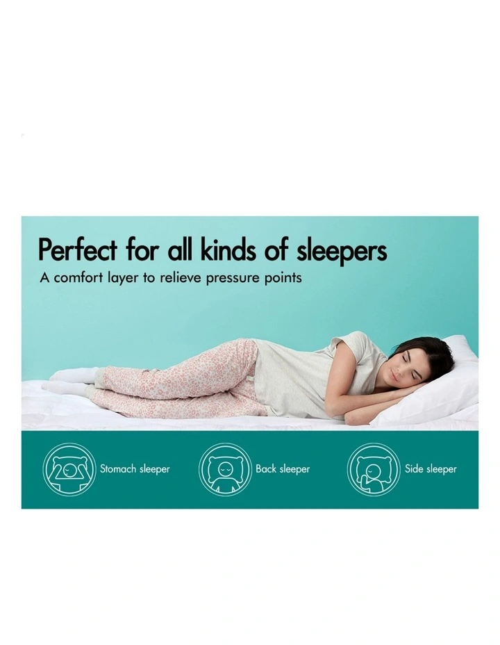 Bamboo Pillowtop Double Mattress Topper Protector Pad Cover 7cm in White image 6