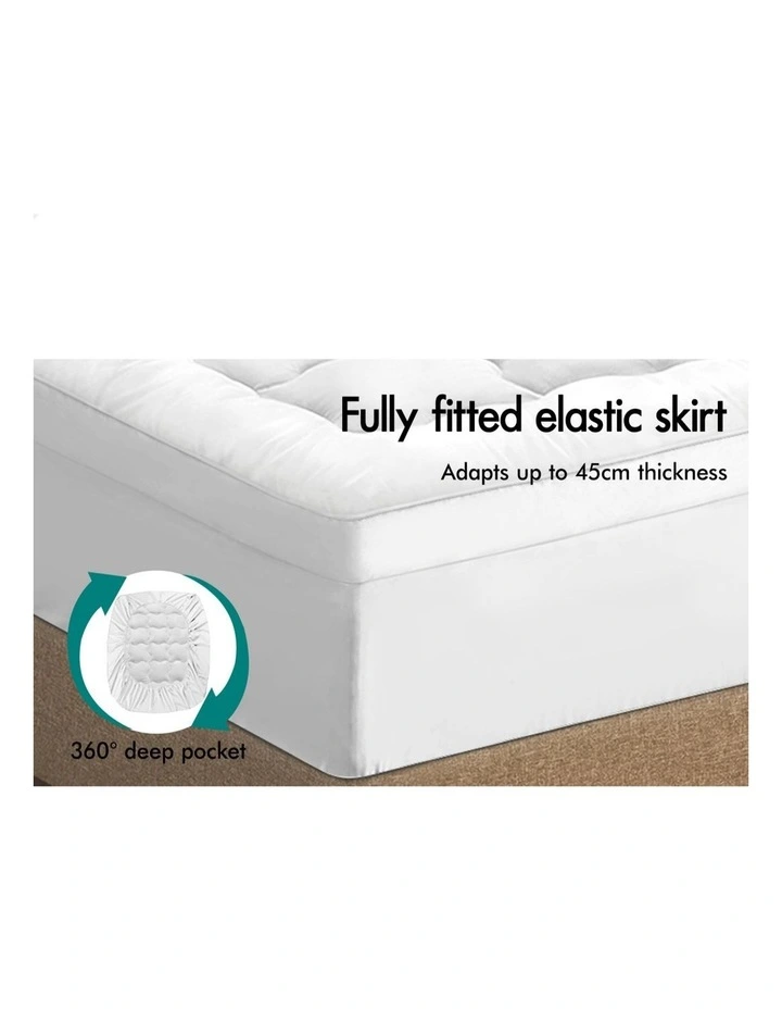 King Size Mattress Topper 7cm in White image 7