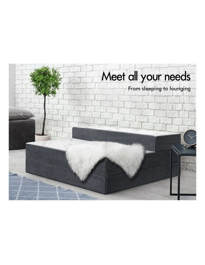 Single Size Sofa Lounge Folding Mattress in White image 3