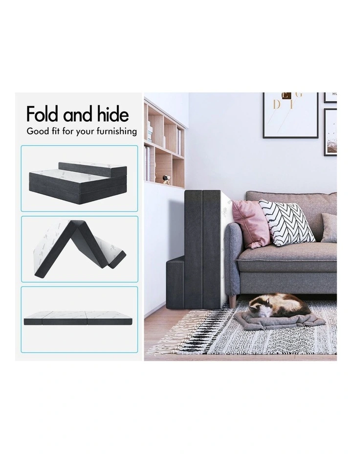 Single Size Sofa Lounge Folding Mattress in White image 4