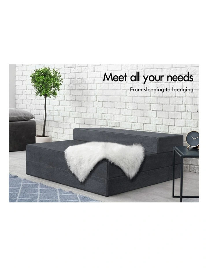 Single Size Sofa Lounge Folding Mattress in Grey image 3