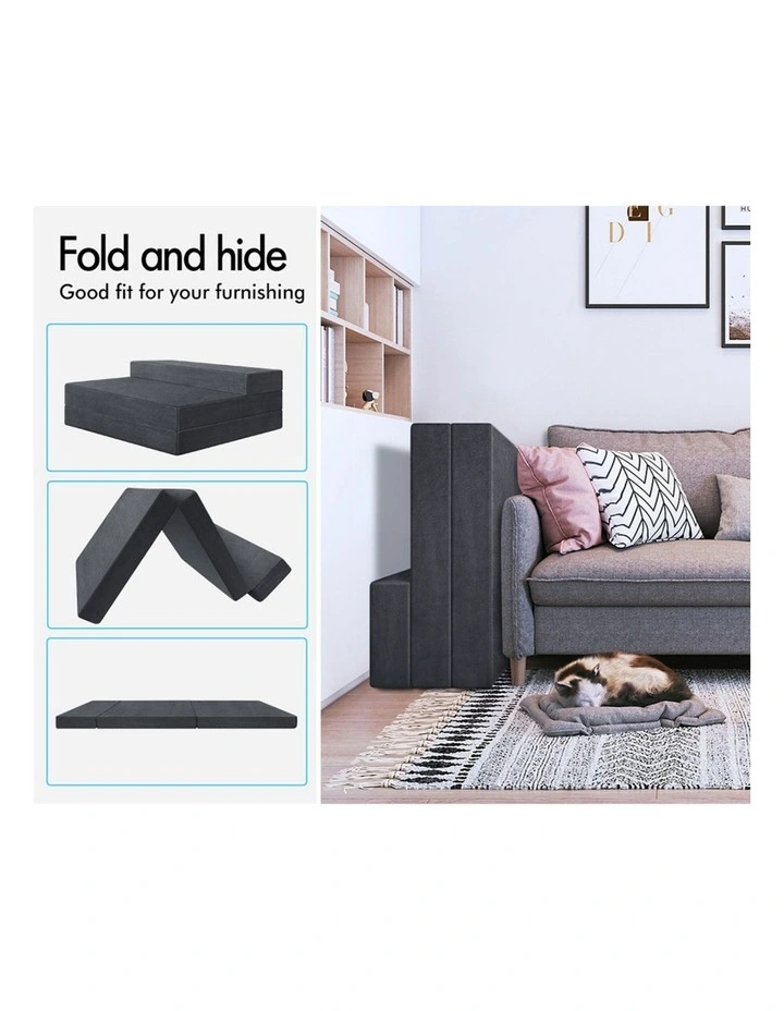 Single Size Sofa Lounge Folding Mattress in Grey image 4