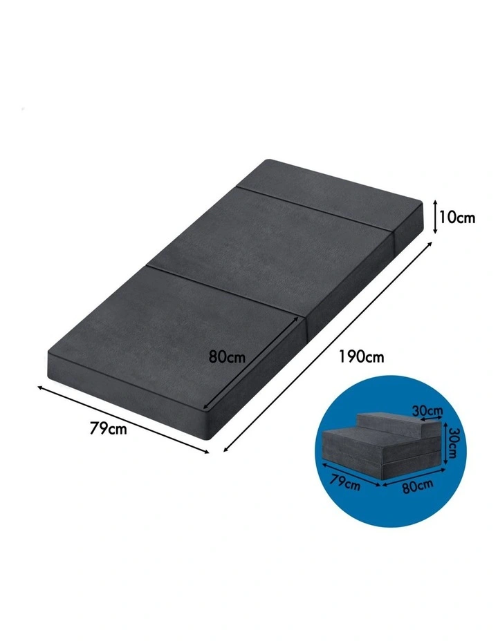 Single Size Sofa Lounge Folding Mattress in Grey image 7
