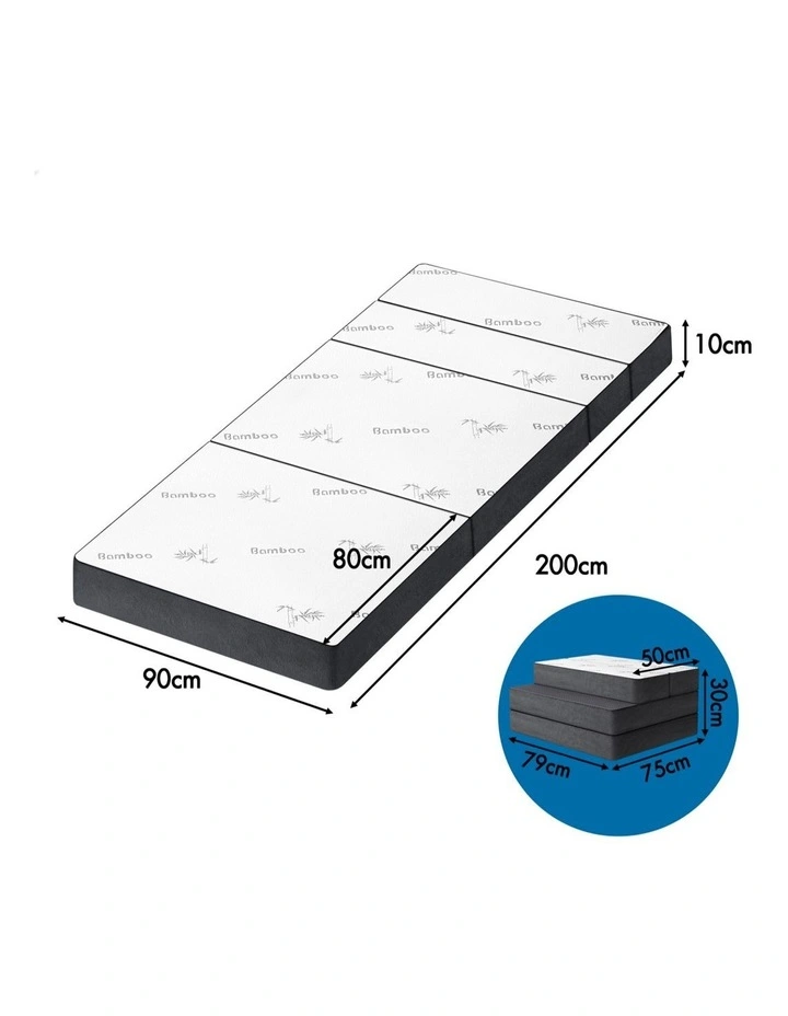 King Single Size Fabric Foldable Folding Mattress in Bamboo image 7