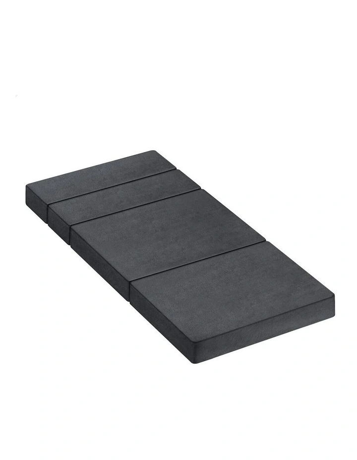 Single Size Foam Chair Portable Folding Mattress in Grey image 1