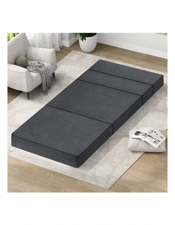 Single Size Foam Chair Portable Folding Mattress in Grey image 2