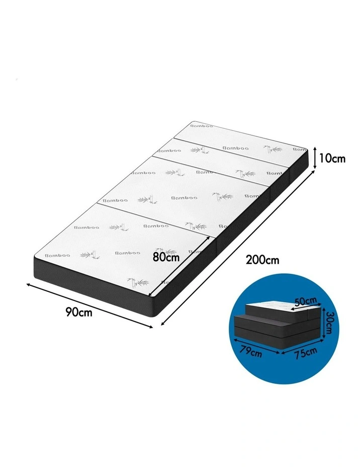 King Single Size Folding Mattress in White image 7