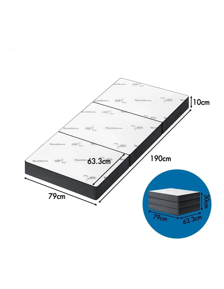 Single Size Folding Mattress Single in White image 7
