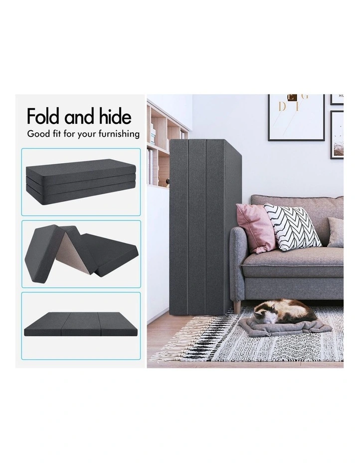 Double Size Folding Mattress in Dark Grey image 4