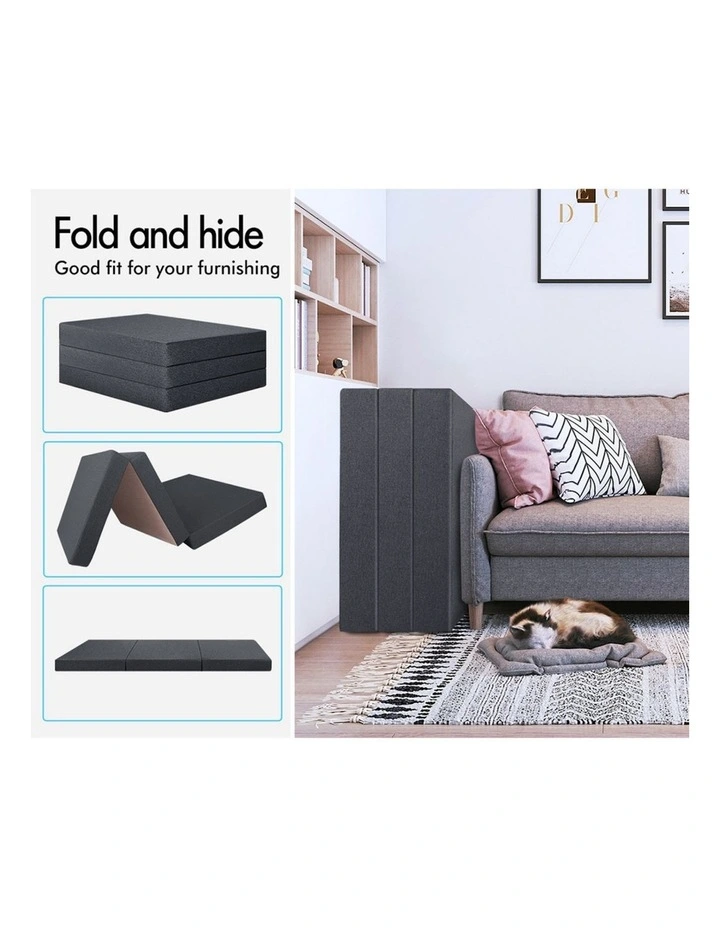 Single Size Folding Mattress in Dark Grey image 4