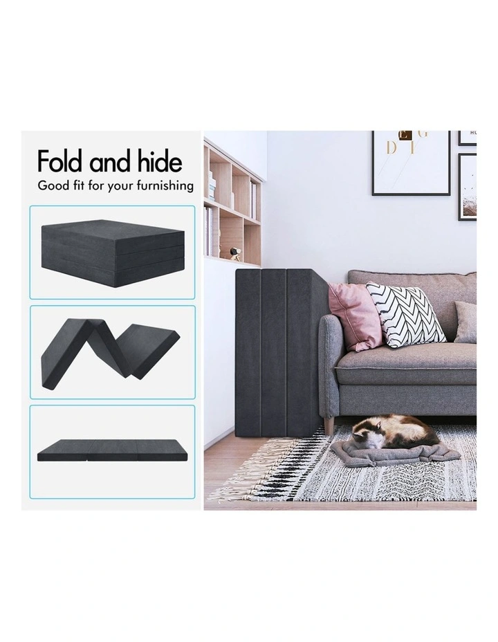 Single Size Folding Mattress in Grey image 4